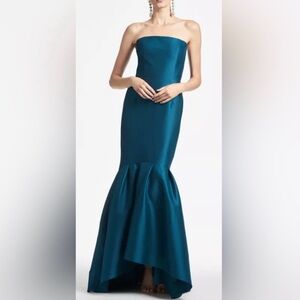 Sachin & Babi Marilyn Trumpet Strapless Gown in Malachite Green